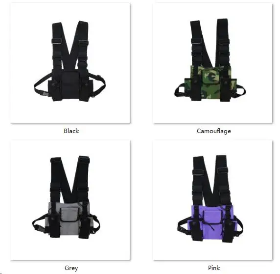 Unisex Tactical Chest Bag Streetwear Functional Chest Rig Bags Fashion Multifunction Cool Vest Hip Hop Bag Chest Pack Kanye West