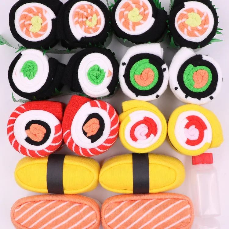2021 Fantastic Unisex Socks Personalized Design Sushi Plus Creative Fashion Gifts Box Socks Middle Tube Sport Socks