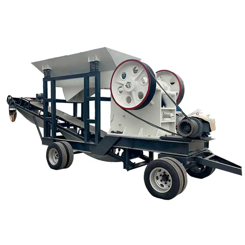 10-20T/H mobile diesel crusher Gold mine jaw crusher