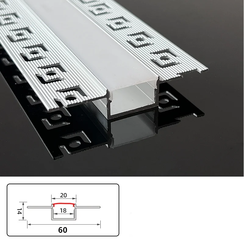Recessed Drywall Led Aluminum Profile Gypsum Ceiling Wall Mounting Plaster Aluminum Profile Channel