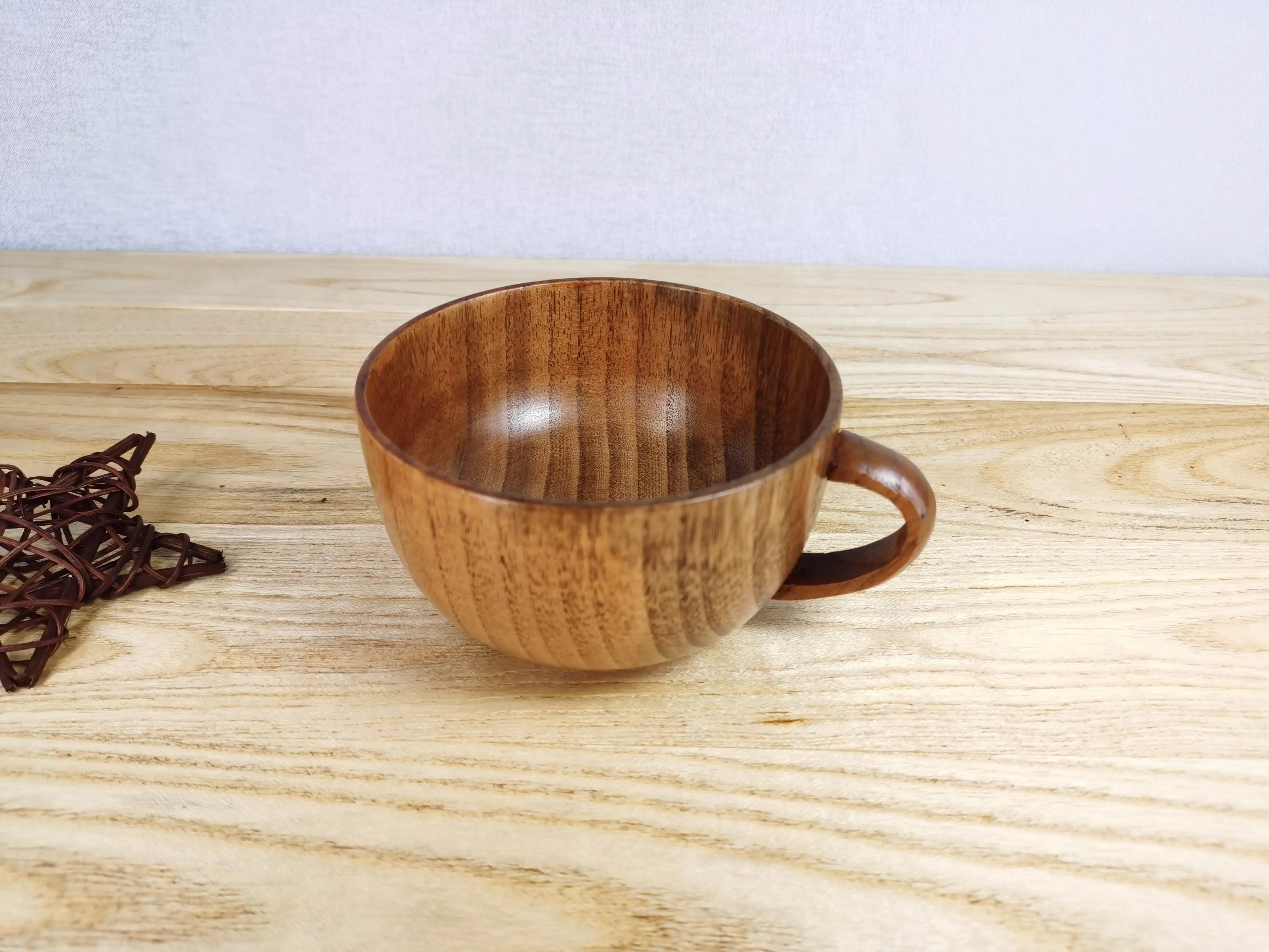 Goods In Stock Eco Friendly Wooden Unique Tea Beer Milk Coffee Handle Mug Cup With Saucer