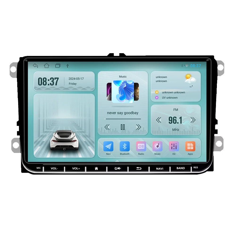 Автомобильный мультимедийный плеер 9 дюймов Android 14 2 + 32 ГБ для VW Volkswagen Golf Polo Skoda Rapid Octavia AutoRadio Tiguan Passat радио GPS