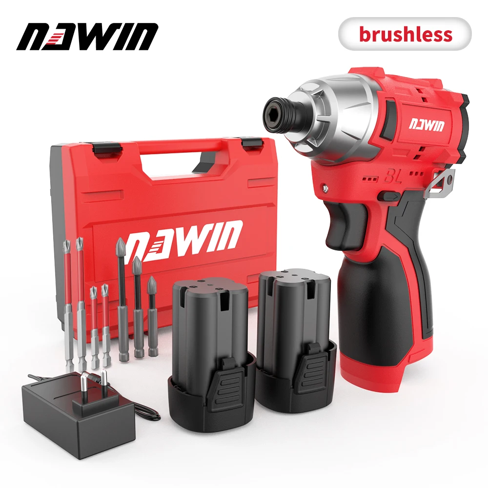 NAWIN Red 16V Cordless Power Tools Combo Kit Speed Control Home Industrial Electric Impact Screwdriver