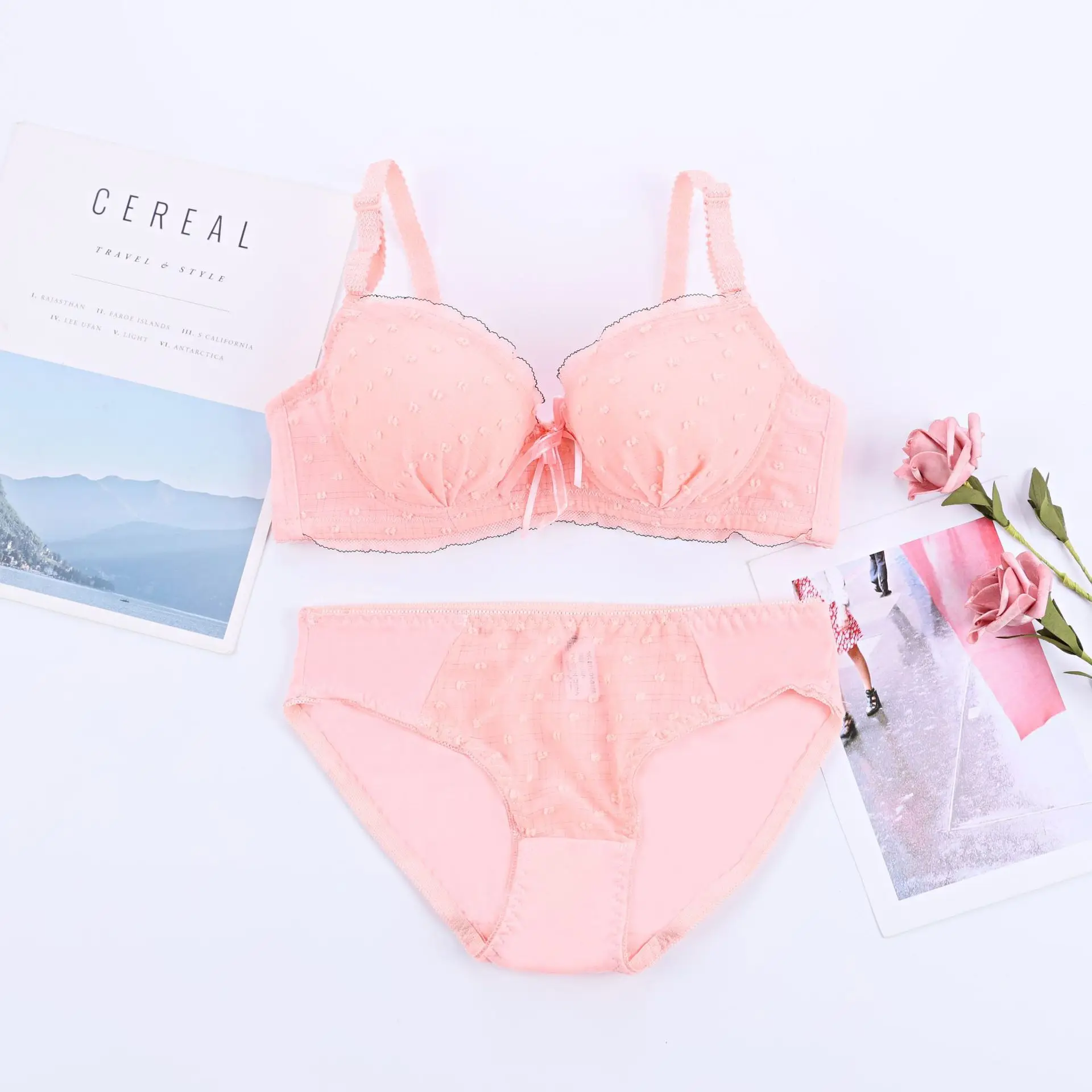 Wholesale Plus Size Women Bra Set Soft Comfortable Bra Panty Set Size 36