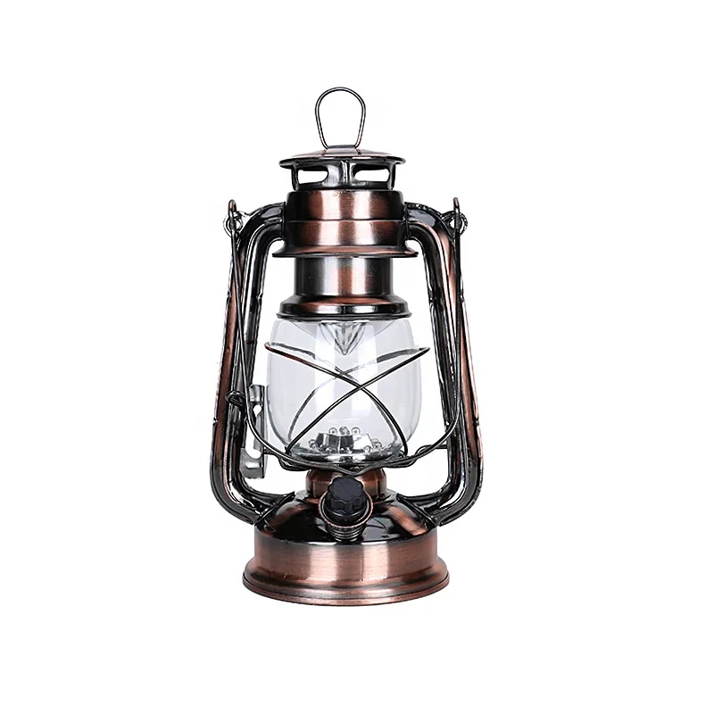 Retro Classic Antique Kerosene Lamp Battery Powered 6 Colors 235 LED Dimmable Kerosene Lanterns Wick Portable Lights Oil Lamp