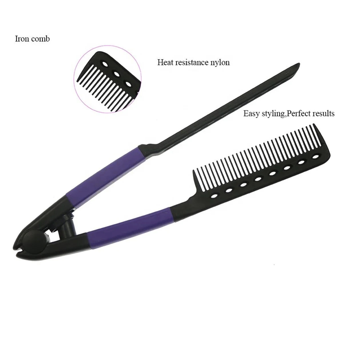 Professional hair salon use heat resistance easy comb hair straightening comb