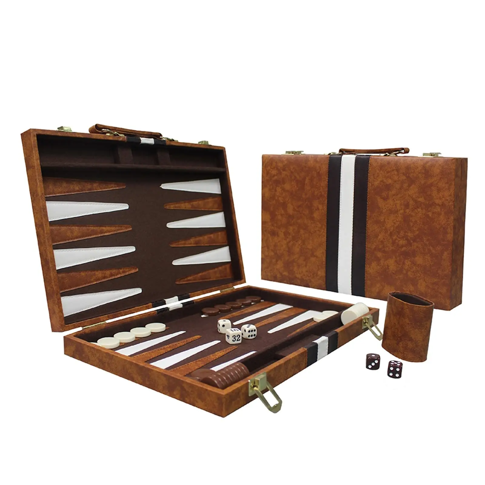 Custom Luxury leather backgammon game set backgammon board checkers