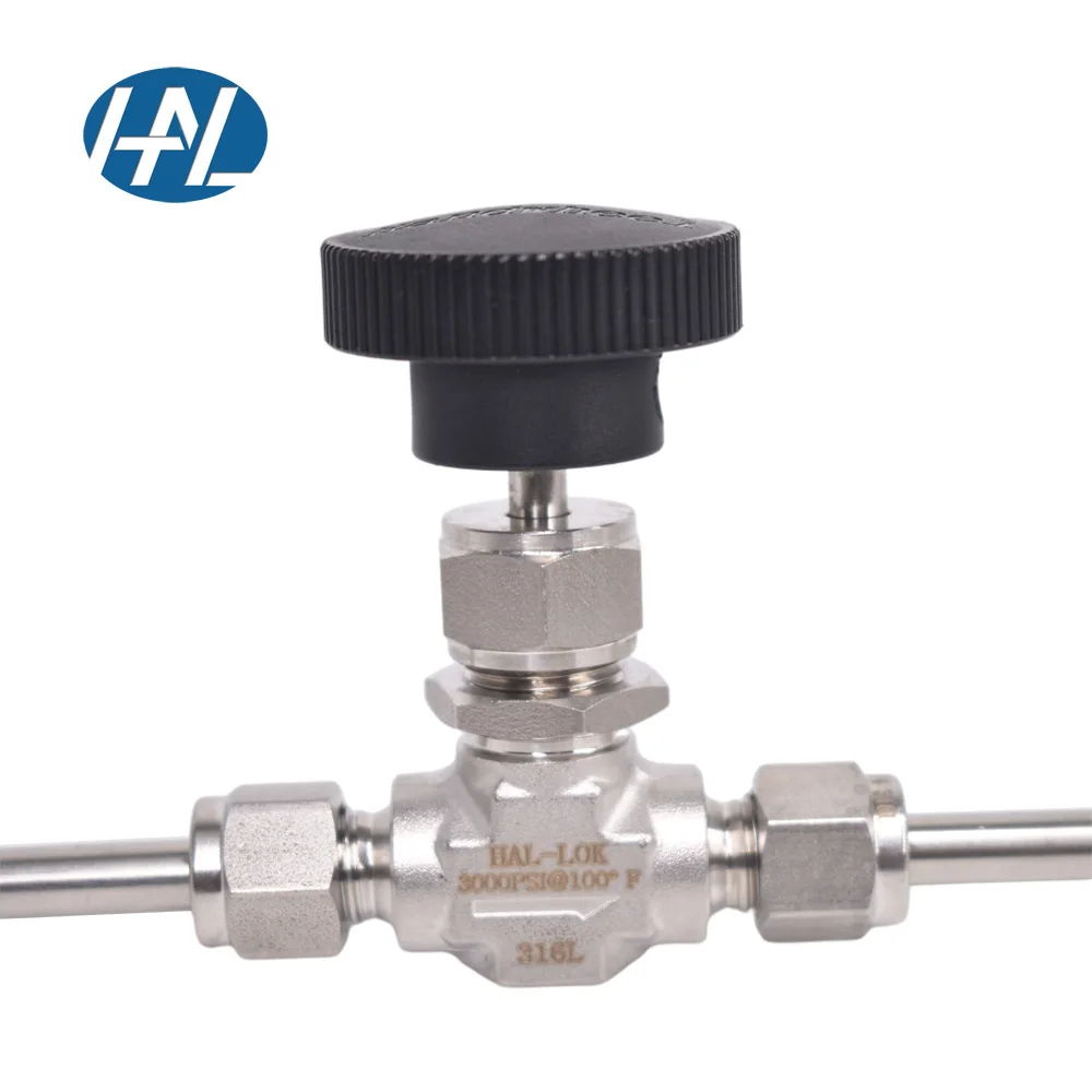 High grade 316L stainless steel stop valve straight through ferrule needle valve 1/8 non-standard customization