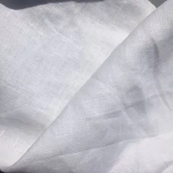 Woven white linen fabric by the yard for lampshade