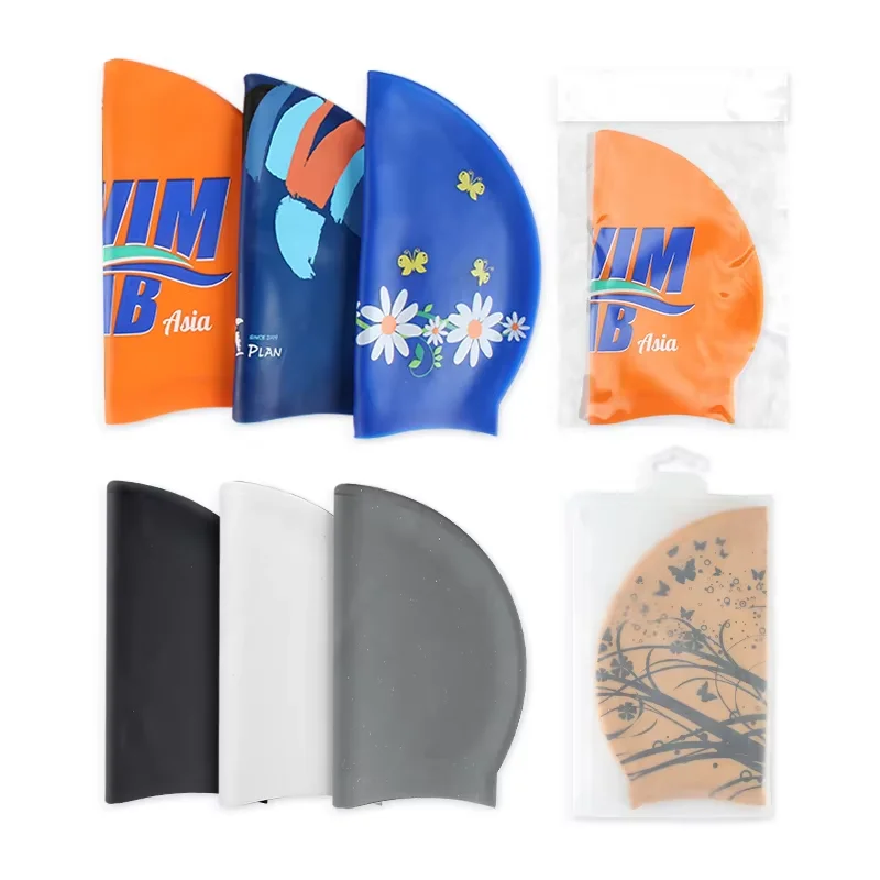 2024 Factory Wholesale Price Custom Logo Printed Hat Waterproof Custom Swim Cap Swimming Cap Silicone for Adults Children