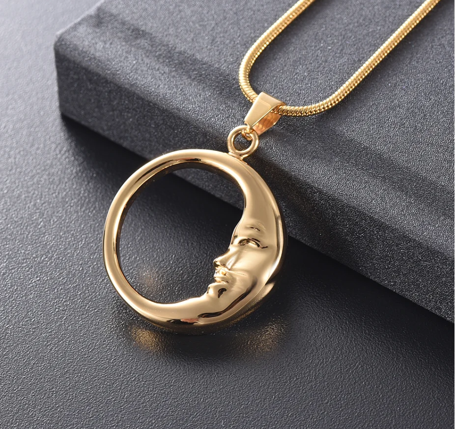 Urns For Ashes Crescent Moon Cremation Ashes Pendant Stainless Steel Memorial Urn Pendant Necklace For Unisex Cremation Jewelry