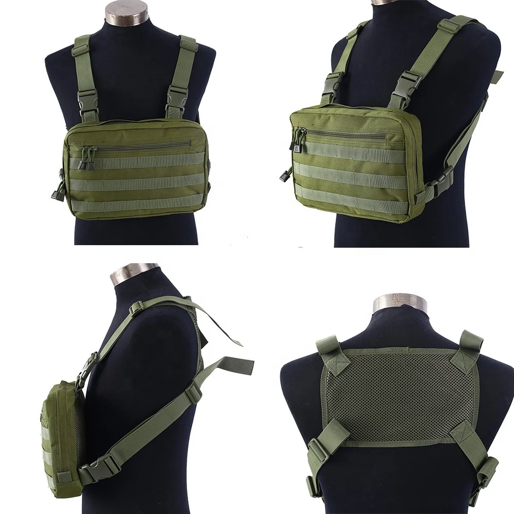 Multifunctional Streetwear Men Bag Tactical Molle Vest Hip Hop Style Cross body Chest Bags Packs for Outdoor Cycling Riding