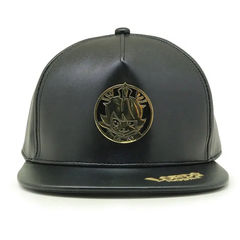 Custom Patch Cap Hat PU Leather Snapback 5 Panel Caps