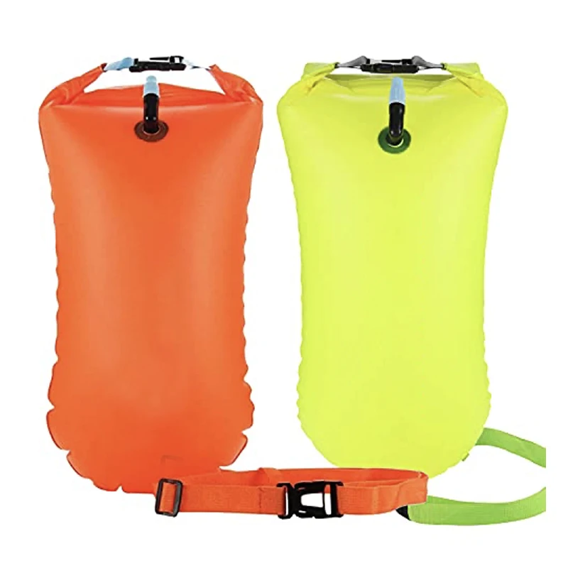 Buffalo Gear eco friendly pvc inflatable durable waterproof dry for safe swimming training tow float open swimmer swim buoy bag