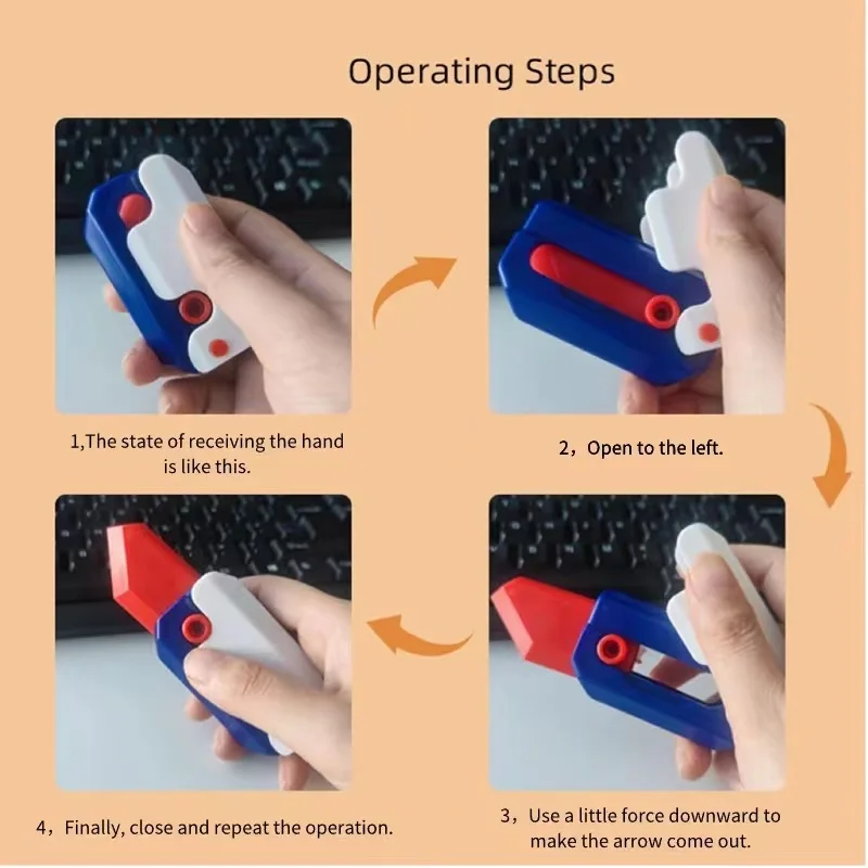 3d Printed Plastic Fidget Knife Toy Gravity Radish Knife Decompression Toys Sensory Anxiety Stress Relief Toy For Adhd Autism