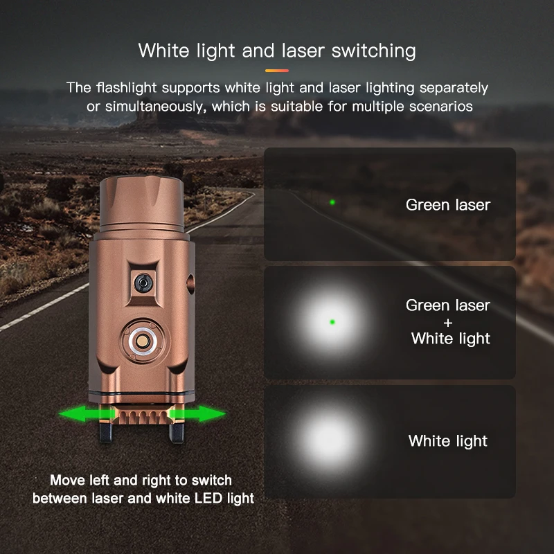 USB Magnetic charging led Green Laser Combo lanterna Tactical Light Flashlight