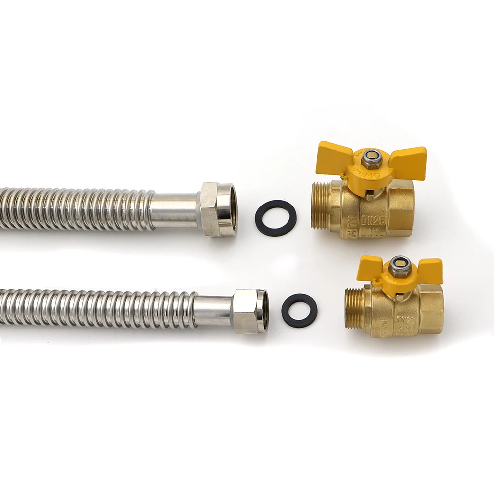 6mm Diameter Stainless Steel Corrugated Flexible Hose Tubing Pipe Gas Line for BBQ Stove Grill, Heating Appliance