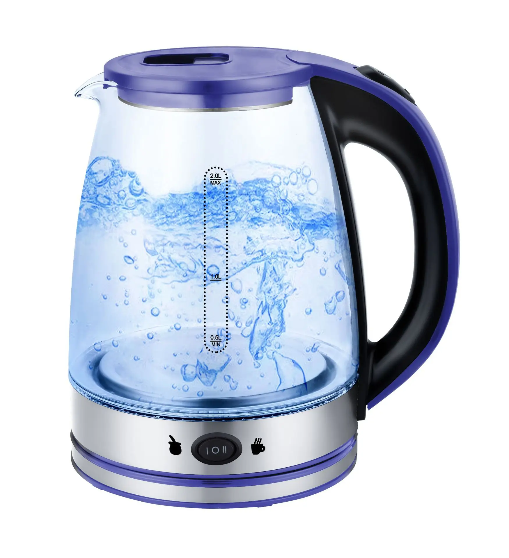 Glass Electric Kettle Hot Water Boiler 1.5 Liter Borosilicate Glass  Auto Shut Off Water Heater Kettle for Coffee & Tea Maker