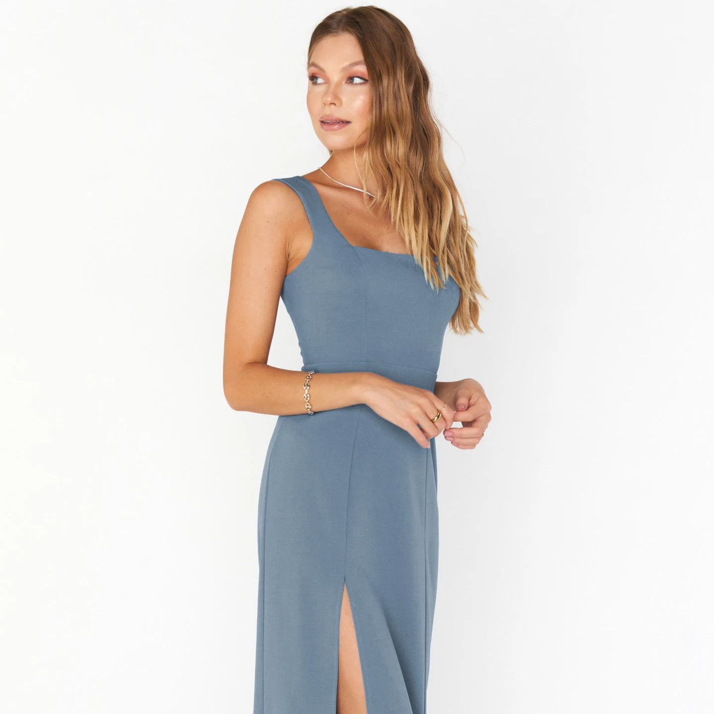 Вечерняя одежда, Элегантные повседневные женские платья миди с квадратным вырезом и Боковым Разрезом, Новое поступление 2023