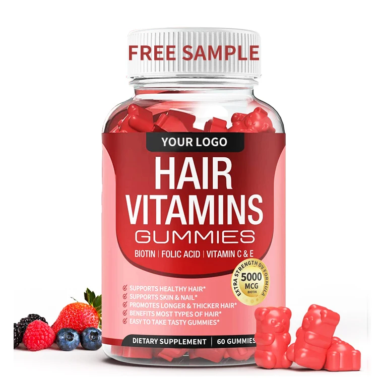 private label hair growth collagen gummy multivitamin gummy biotin hair gummies