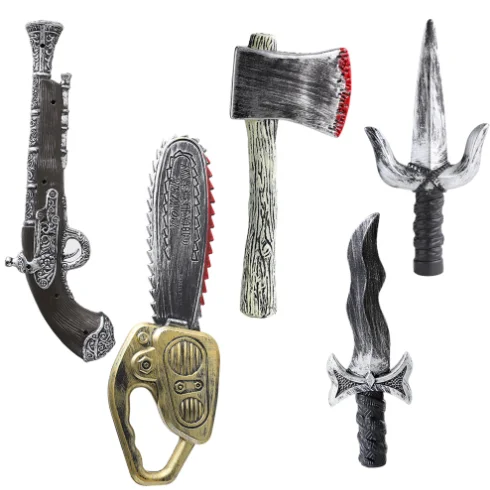 Halloween plastic toy knife axe cosplay props simulation dagger party supplies pirate gun chainsaw
