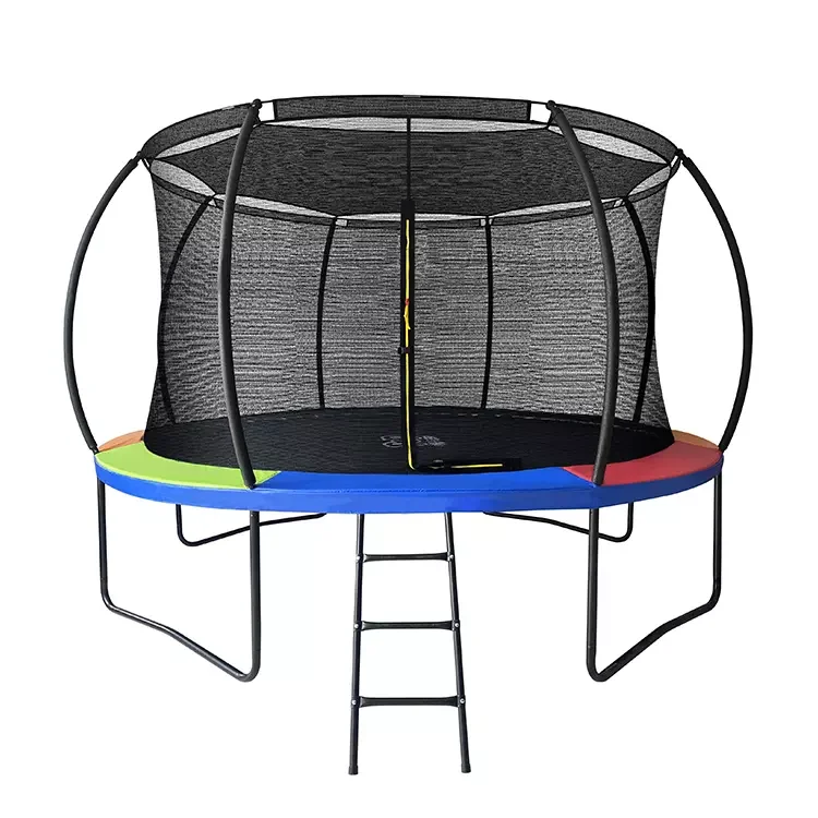 Factory Hot Selling 14FT Lantern Shape Big Trampoline with Safety Net and ladder Basketball Hoop