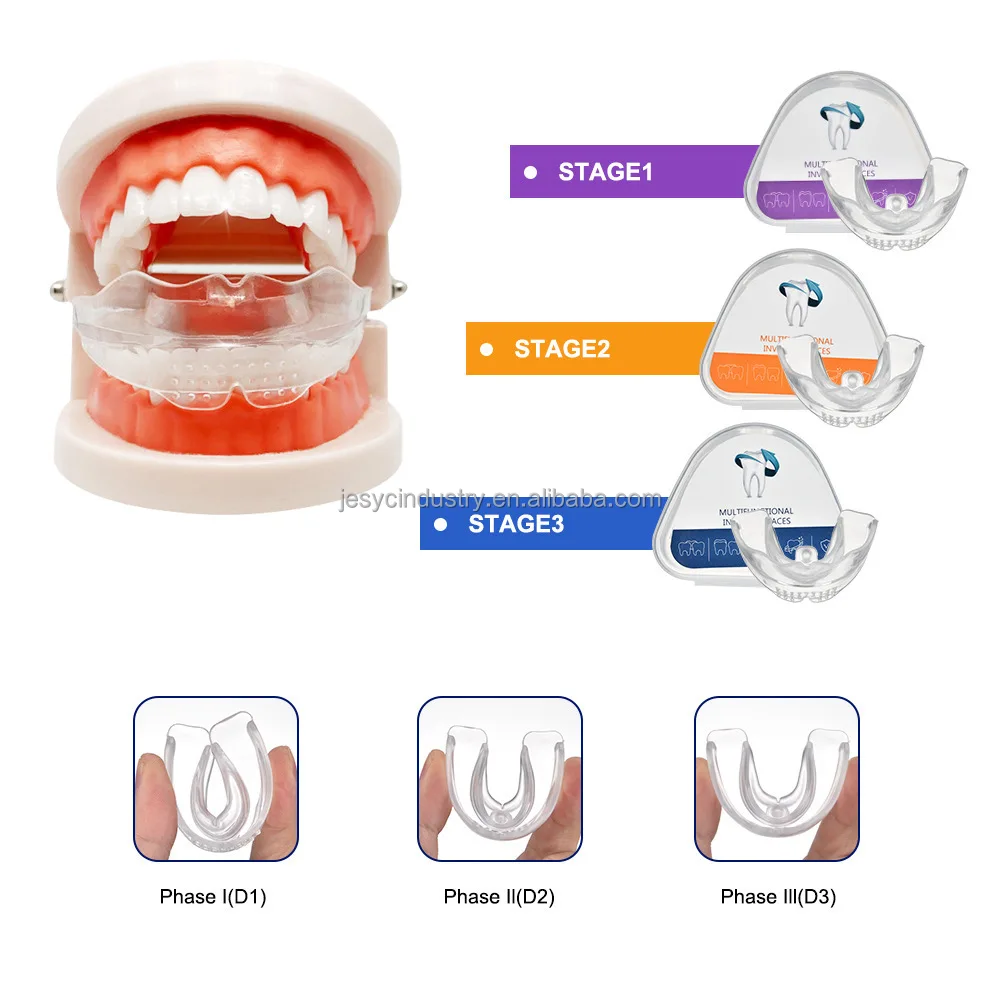 Three Stages Teething Straightening Dental Appliance Teeth Grinding Alignment Braces Tooth Orthodontic Brace Mouth Guard Set