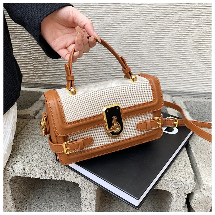 French Style Fashion Small Square Ladys Shoulder Bag Trendy Retro Casual Outdoor Crossbody Bag