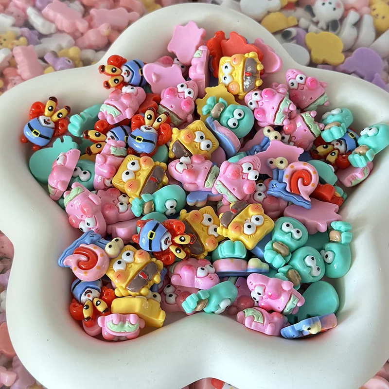 Самый популярный кремовый Клей DIY Смешанные Мини Маленькие Мультяшные аксессуары из смолы заколка чехол для телефона акриловые подвески