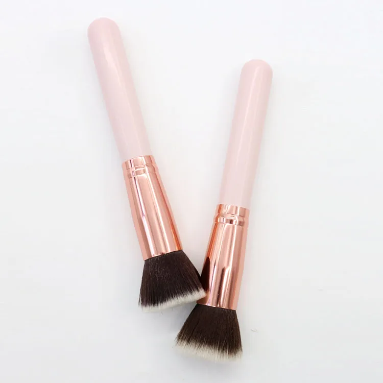 Лидер продаж на заводе от производителя Amazon, кисть для пудры с плоской головкой, высокое качество, красивая веганская кисть для основы под макияж