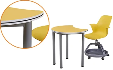 Стол в форме Луны со стулом, комбинированные стулья для учебных пособий