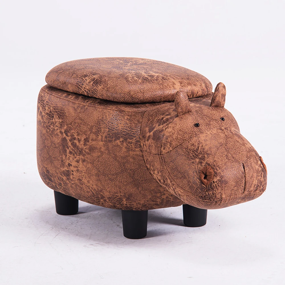 Modern design kids animal ottoman stool for kids and children animal shape stool support custom