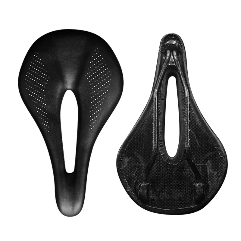 NEW Bike Pu+Carbon Fiber Rails Saddle Cycling Cushion MTB Saddle Trail Comfort Races Seat Road Mountain Bicycle Saddle For Man