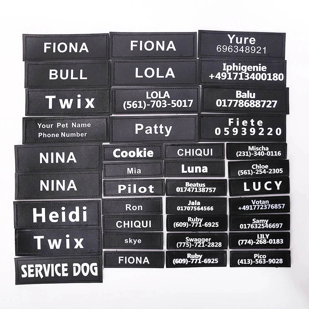 Personalized Custom Dog Name Label Leather Dog Harness Label Sticker Custom Tag DIY Log K9 Dog Harness Patch ID Tags