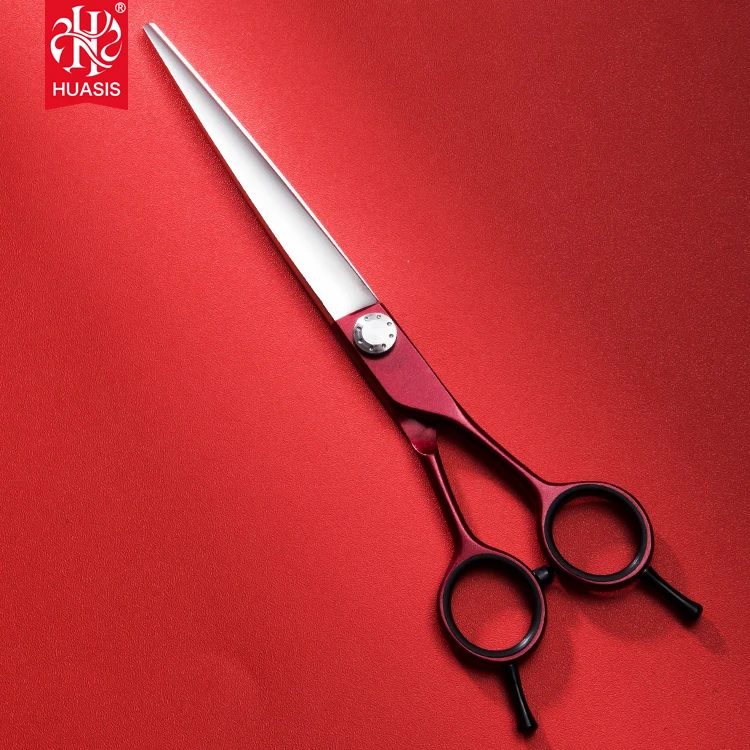 New high quality 7 inch huasis red paint  Scissors Pet Grooming scissors