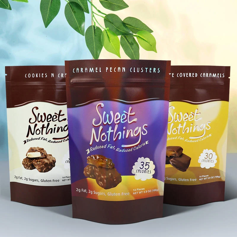 Custom Eco Friendly Hot Sales Mylar Plastic Bags Aluminum Foil Food Bags Chocolate Energy Bar Stand Up Food Packaging Bag