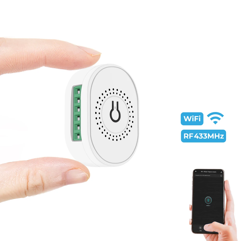 SMATRUL Tuya Wi-Fi RF433 мини модуль автоматического включения света 16A 2 Way DIY реле приложение Smart Life беспроводной таймер выключения света выключатель для Google Home Alexa