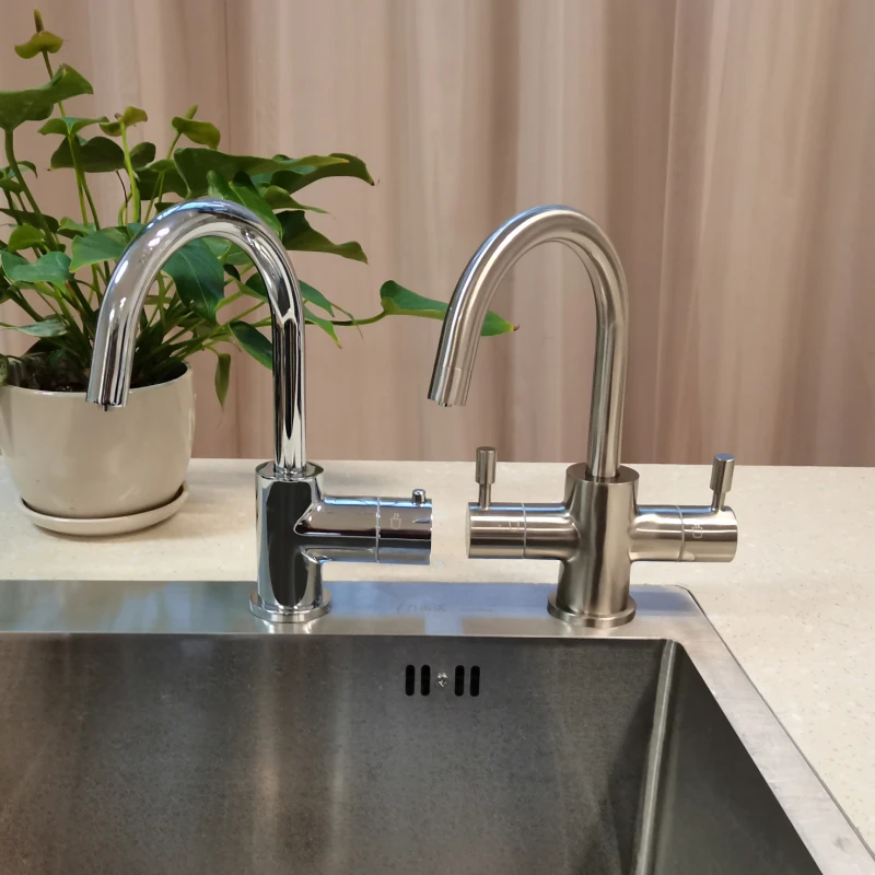 dual handle lever residential filtered boiling water and filtered chilled water dispenser faucet