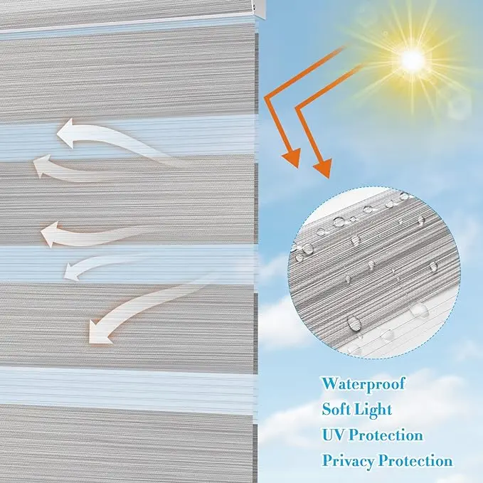 Custom Smart Electric Blackout Zebra Blind Motorized Zebra Blinds Cordless Blinds