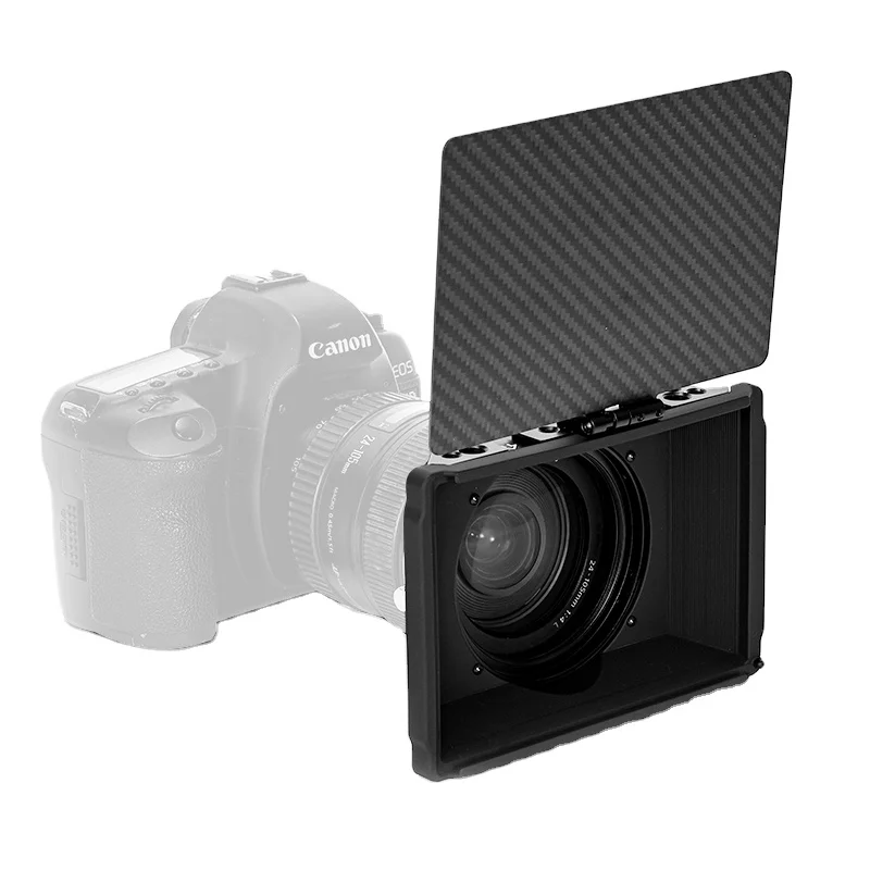 Lanparte Universal Clip-on Mini Matte Box for DSLR Camera with 62 / 72 / 77 / 82 mm Lens Adapter Ring