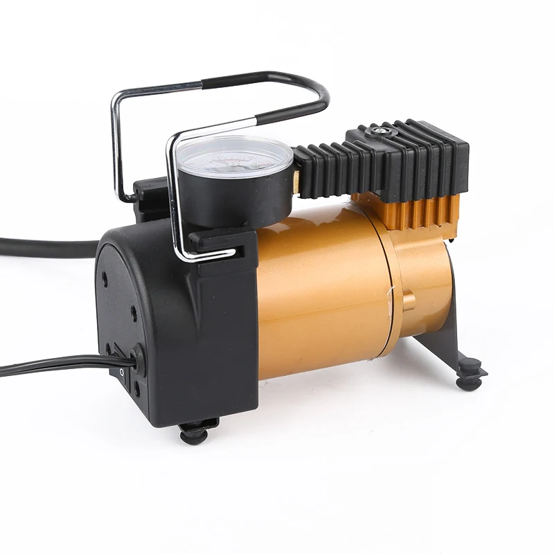 Mini Portable 30mm cylinder DC 12 volt auto car air compressor tire inflator pump with tire pressure gauge
