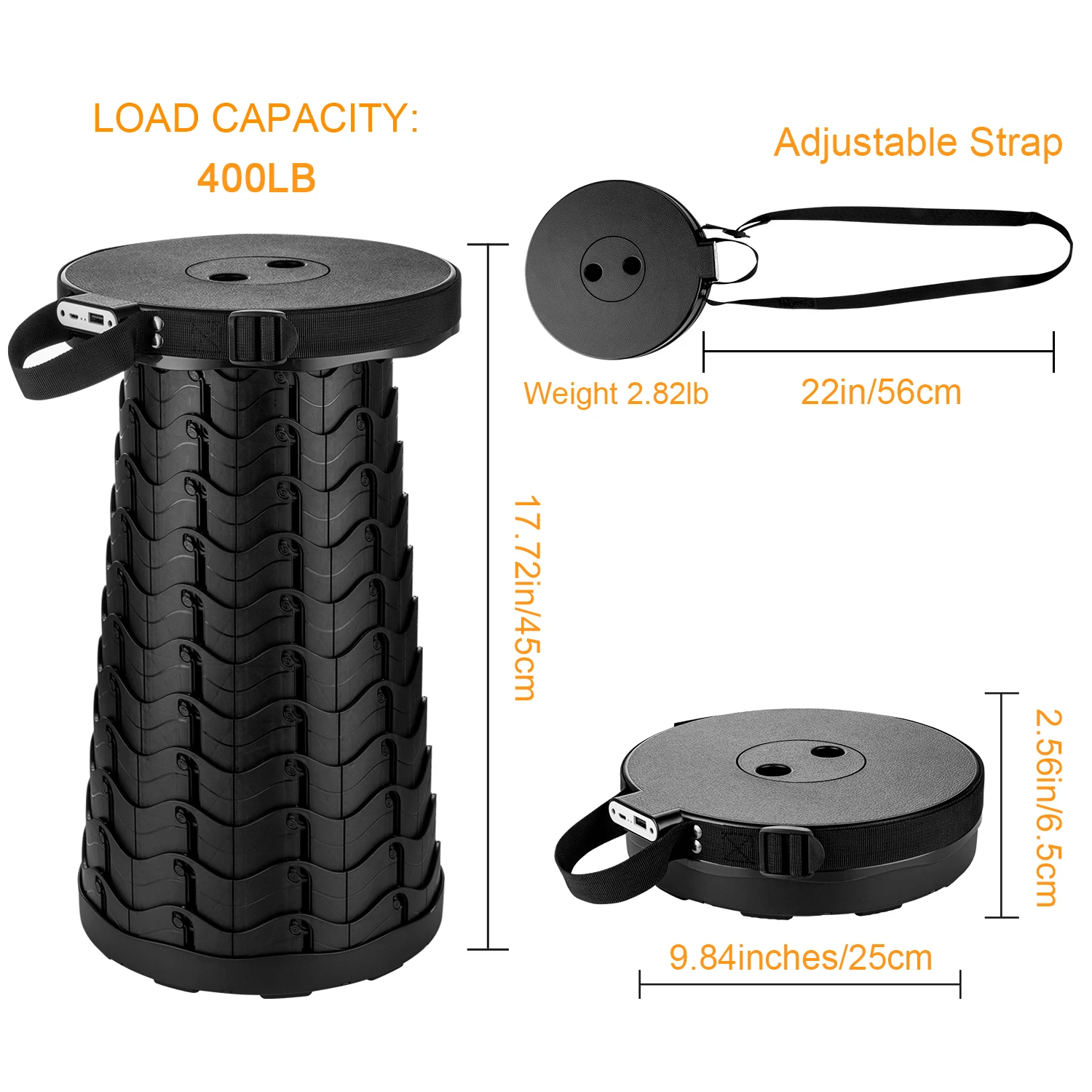 MO003- 3rd Generation Factory Wholesale Outdoor Folding Stool Telescopic Portable Foot Stool