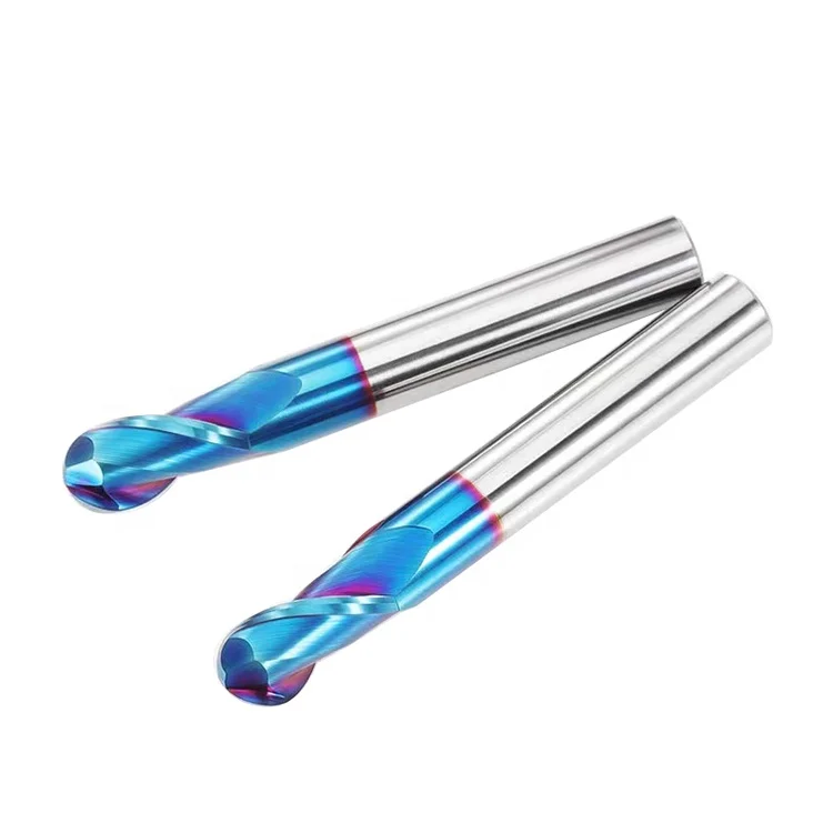 Hot sale Jinchuan High Quality CNC tool HRC65 Steel Milling Cutter 2 Flute Nano Blue Coated Ball Nose End Mill