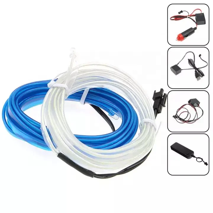 Wholesale Car Interior Decorative EL Wire Cold Light Strip LED Auto USB Flexible Neon RGB atmosphere ambient lamp