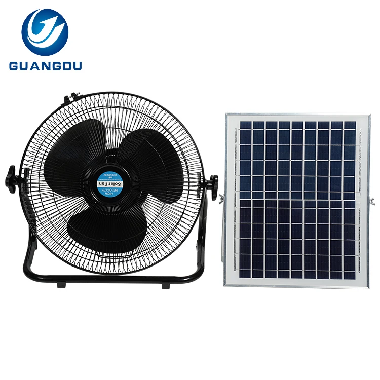 Guangdu Good Quality 3 Setting Quiet Operation Outdoor 10v 12inch Mini Solar Fan