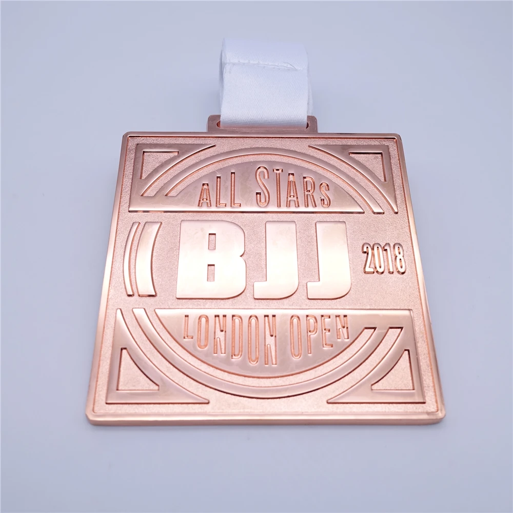 Профессиональные индивидуальные медали и трофеи 3D позолоченные BJJ спортивные металлические