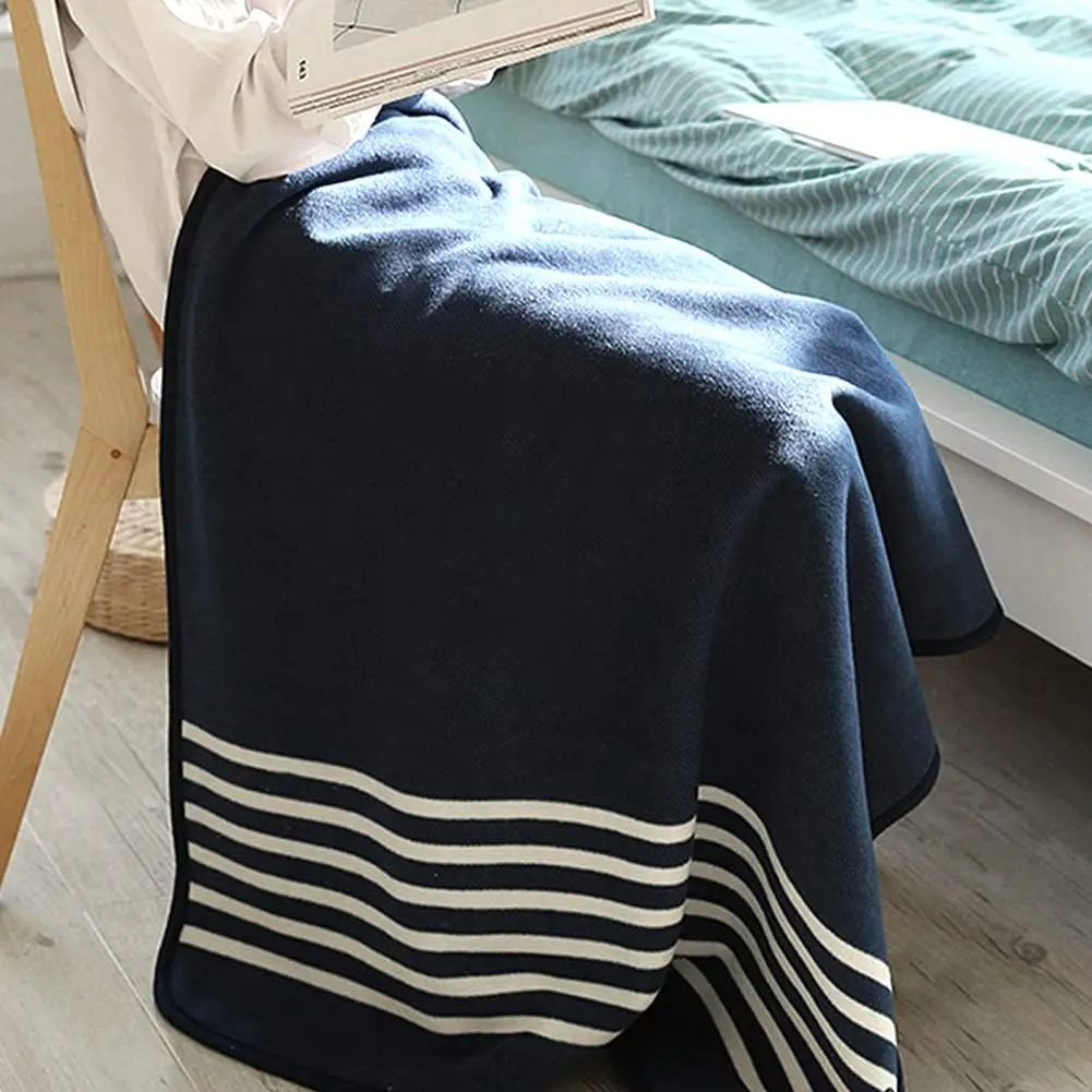 Fleece Wearable Blanket, Plaid Lap Blanket Comfy Poncho Throw with Buttons for Bed Sofa Office, Blue-White