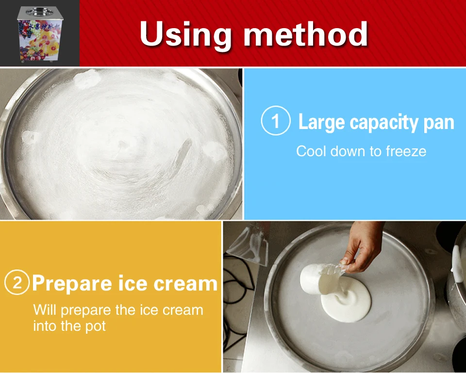 
Commercial stainless steel double square pan fry ice cream roll machine for sale 110V/60HZ,220V/50HZ 