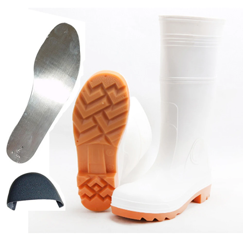 white upper rubber nitrile sole oil resistant PVC safety work boots