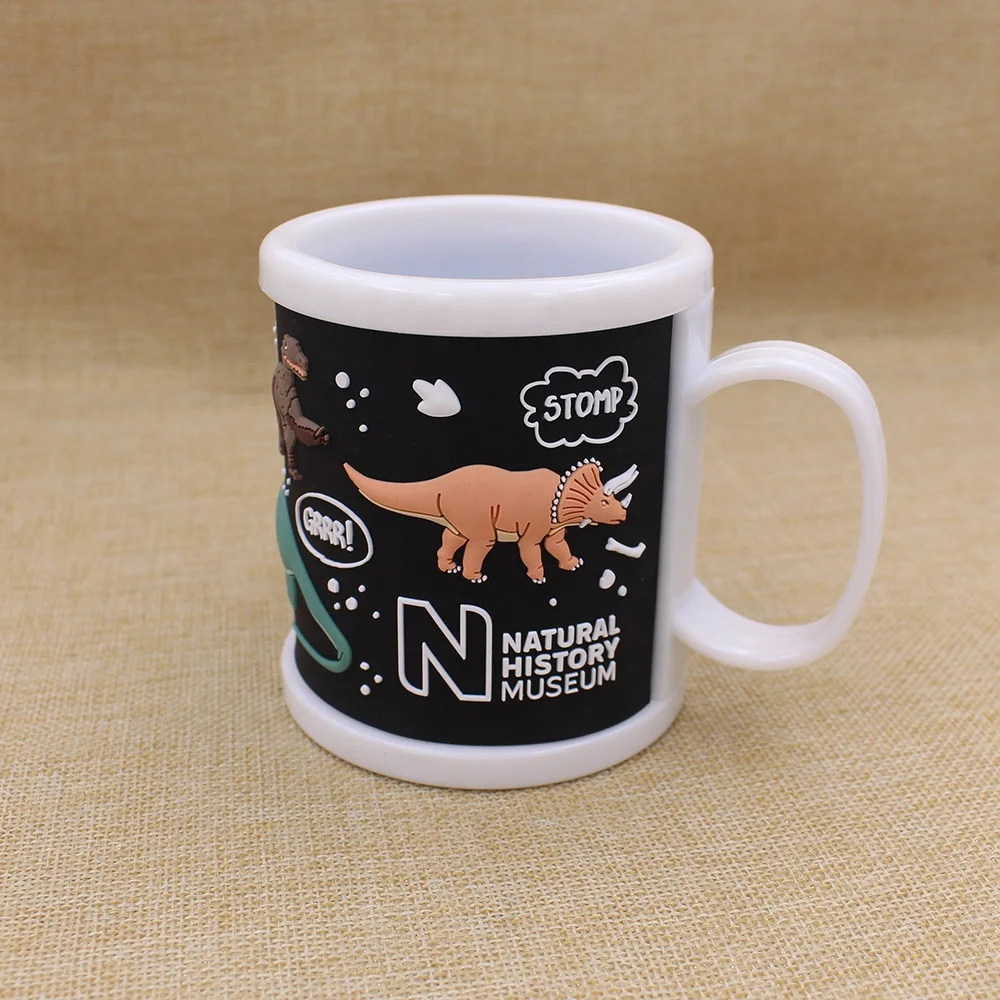 Cheap 3D PVC cups tea mugs custom with dinosaur